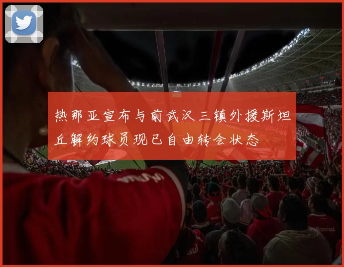 热那亚宣布与前武汉三镇外援斯坦丘解约球员现已自由转会状态